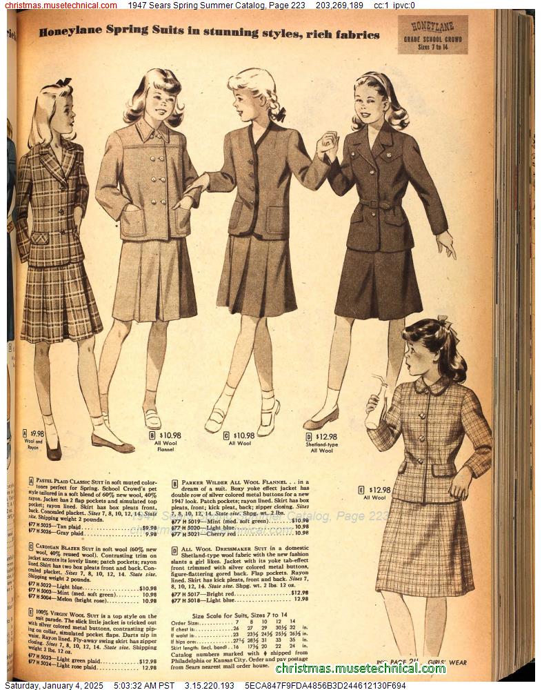 1947 Sears Spring Summer Catalog, Page 223