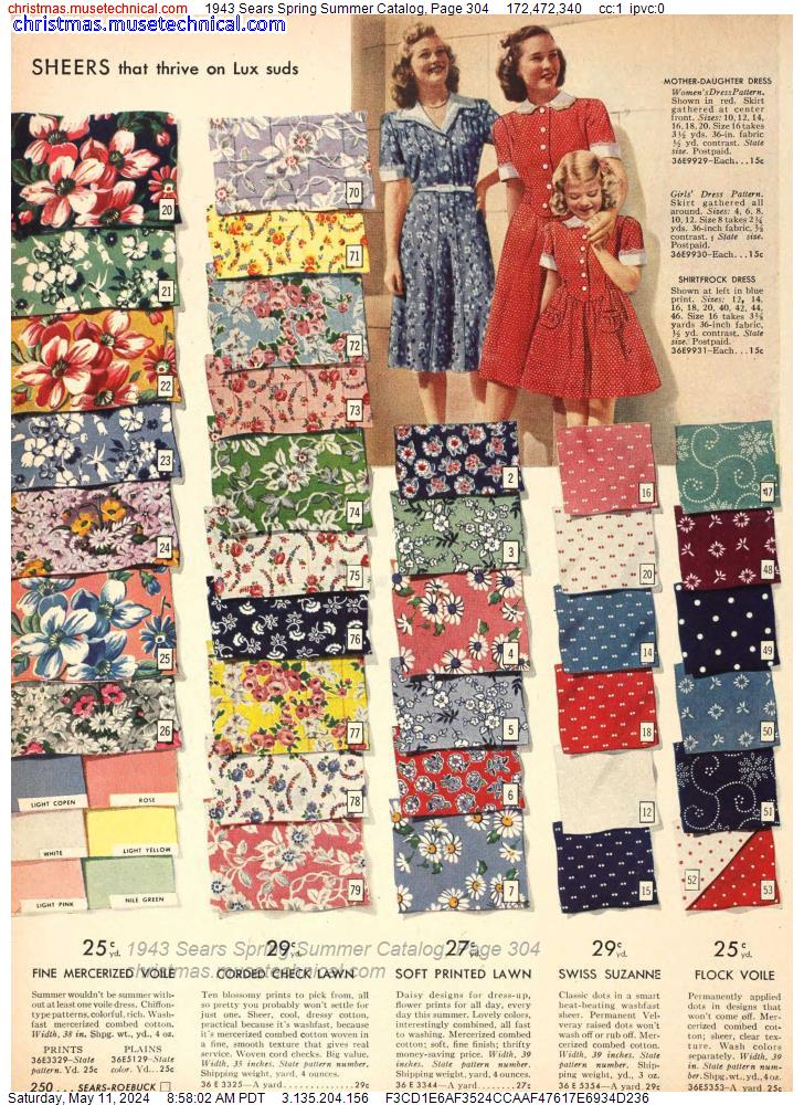 1943 Sears Spring Summer Catalog, Page 304