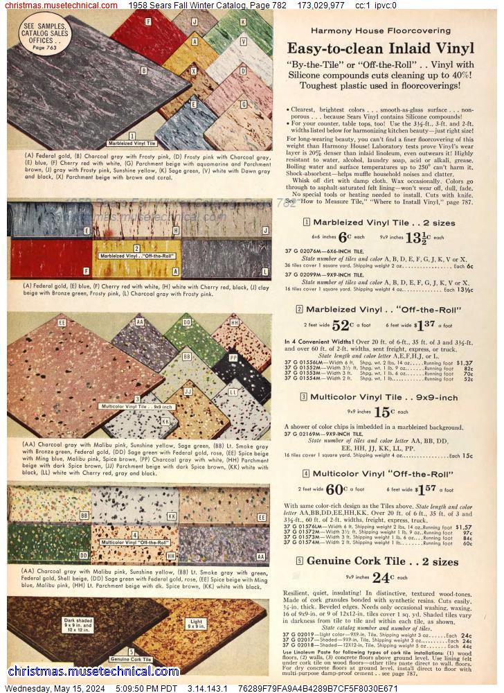 1958 Sears Fall Winter Catalog, Page 782