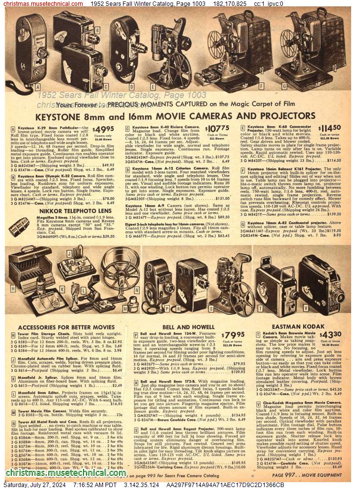 1952 Sears Fall Winter Catalog, Page 1003