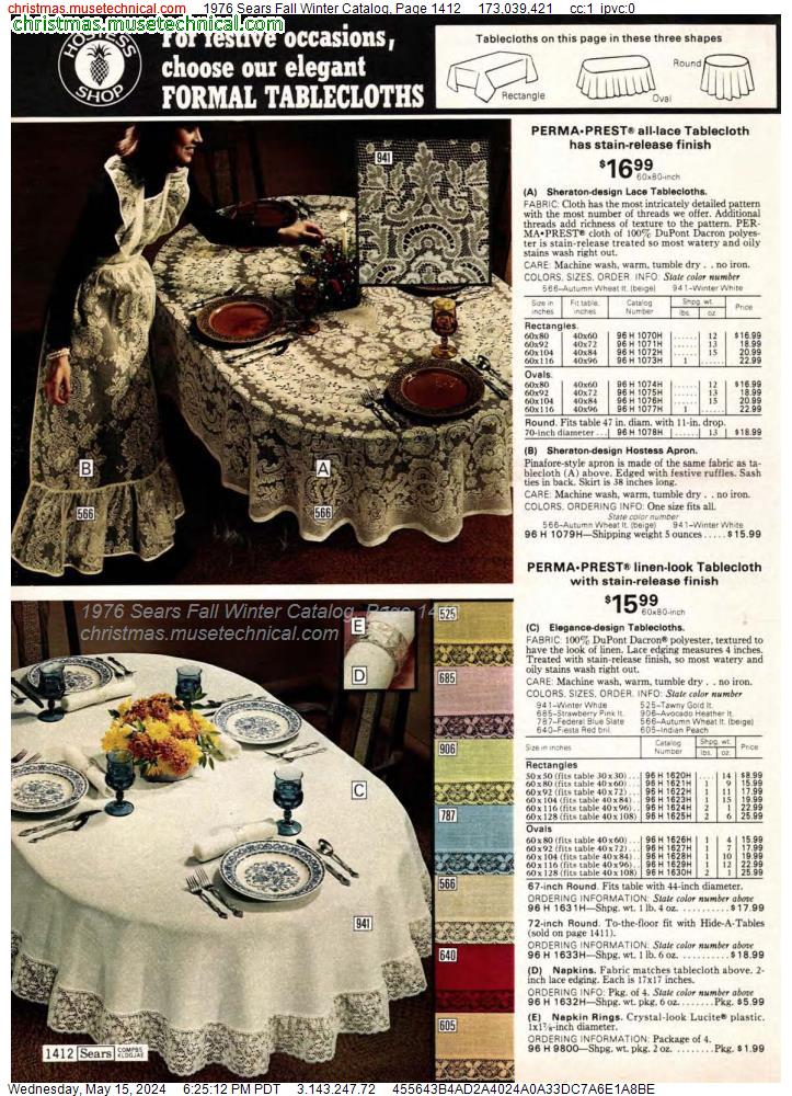 1976 Sears Fall Winter Catalog, Page 1412