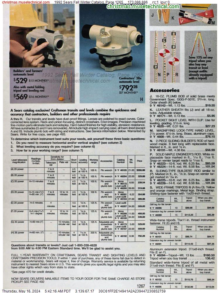 1992 Sears Fall Winter Catalog, Page 1265