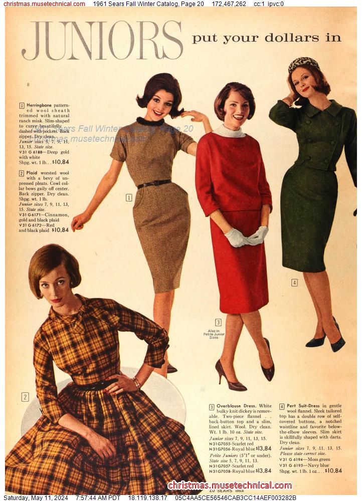 1961 Sears Fall Winter Catalog, Page 20