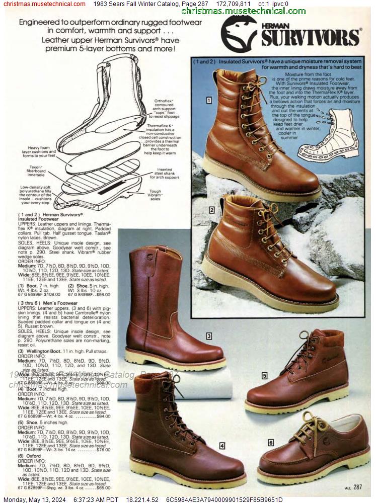 1983 Sears Fall Winter Catalog, Page 287