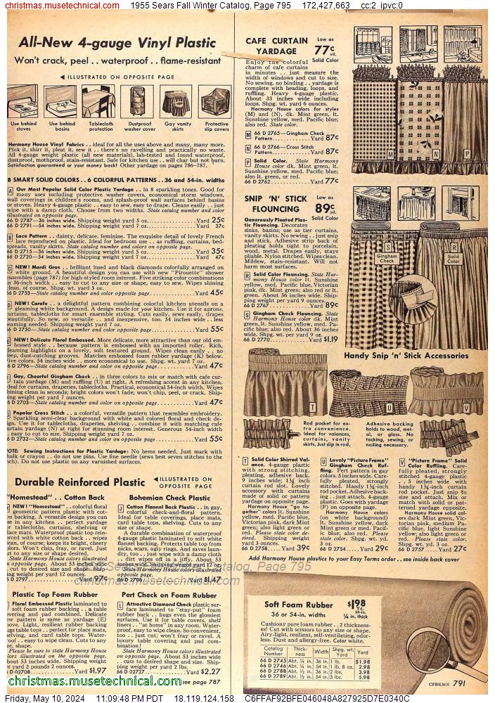 1955 Sears Fall Winter Catalog, Page 795
