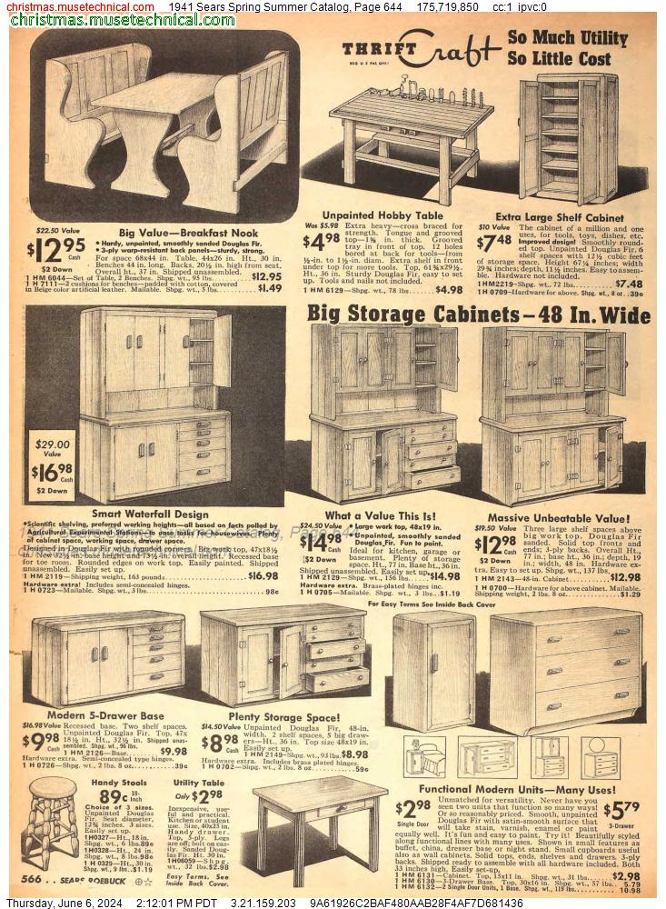 1941 Sears Spring Summer Catalog, Page 644