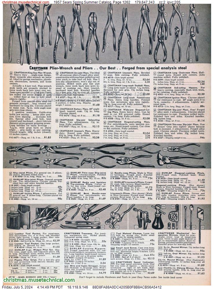 1957 Sears Spring Summer Catalog, Page 1262
