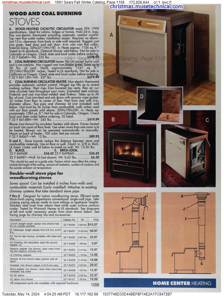 1991 Sears Fall Winter Catalog, Page 1108
