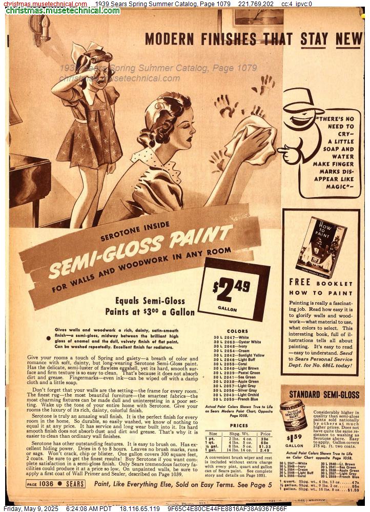 1939 Sears Spring Summer Catalog, Page 1079