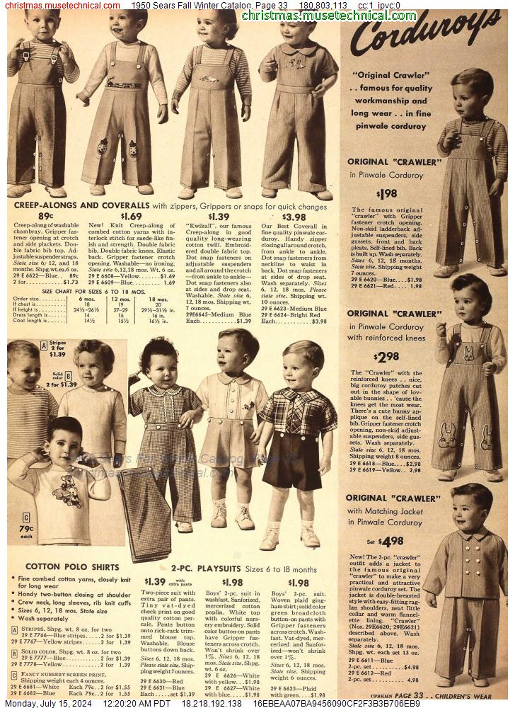 1950 Sears Fall Winter Catalog, Page 33