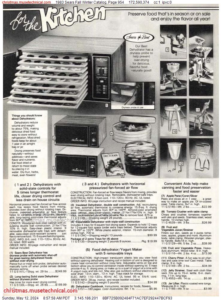 1983 Sears Fall Winter Catalog, Page 954