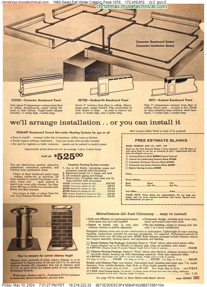 1960 Sears Fall Winter Catalog, Page 1079