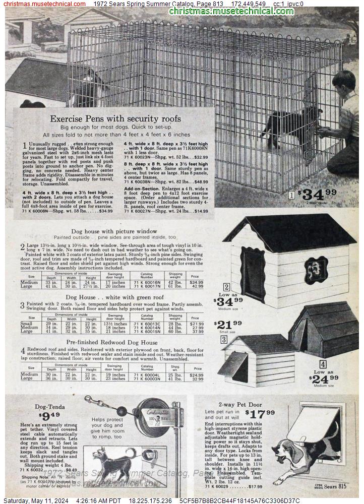 1972 Sears Spring Summer Catalog, Page 813