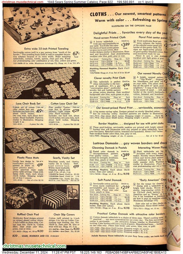 1948 Sears Spring Summer Catalog, Page 822