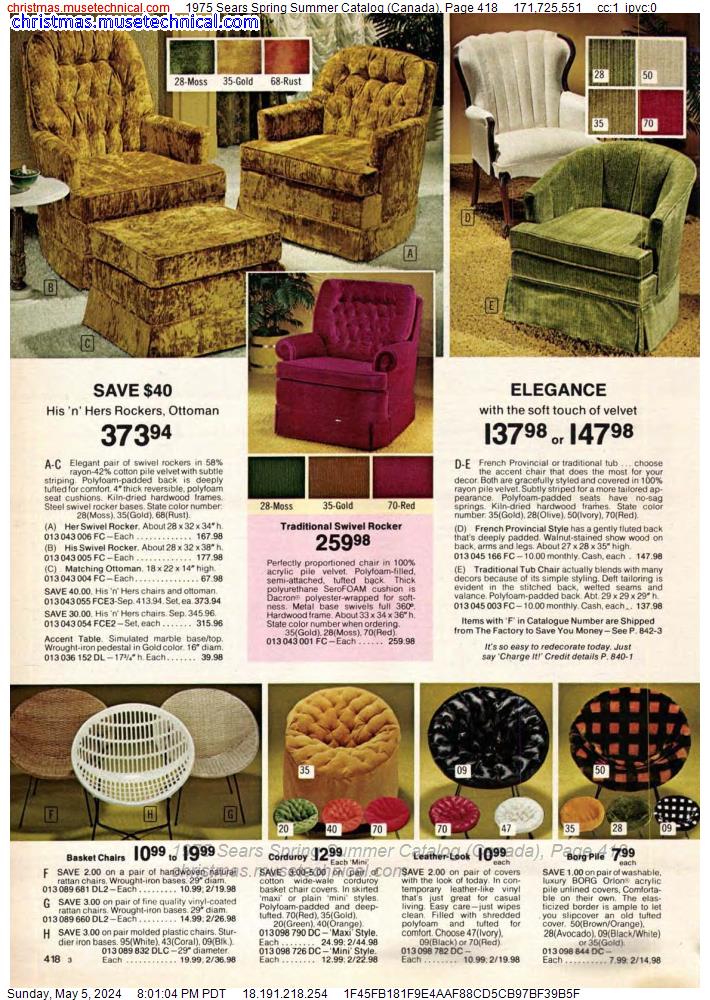 1975 Sears Spring Summer Catalog (Canada), Page 418