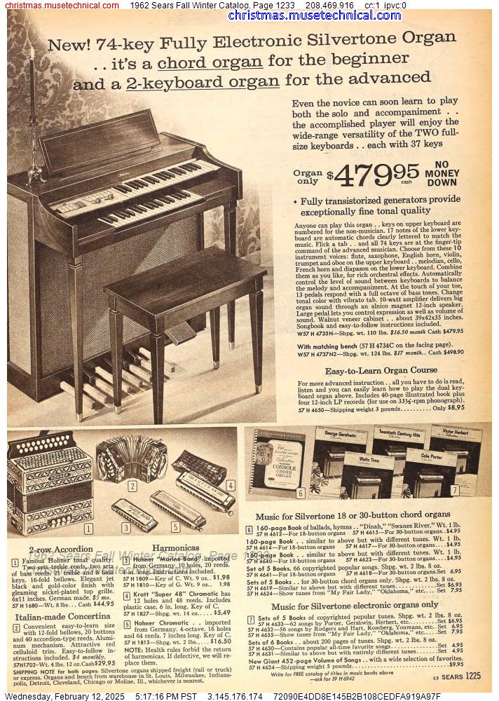 1962 Sears Fall Winter Catalog, Page 1233