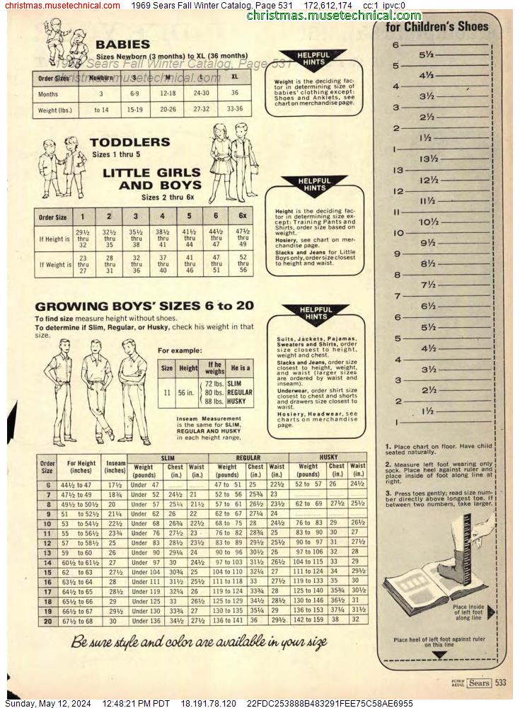 1969 Sears Fall Winter Catalog, Page 531