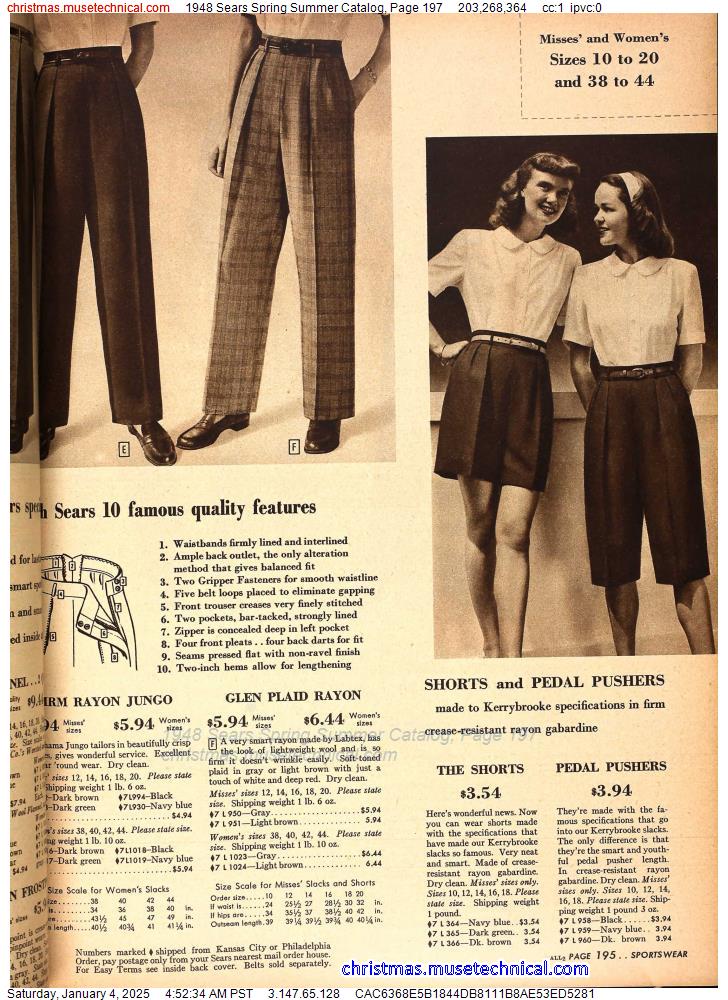 1948 Sears Spring Summer Catalog, Page 197