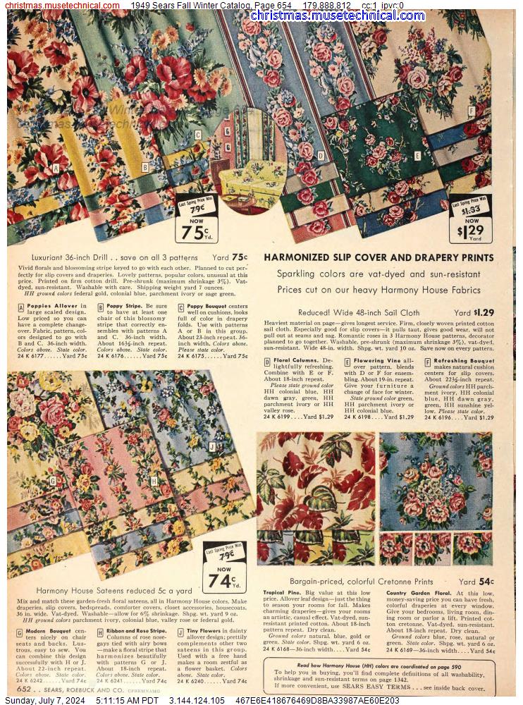 1949 Sears Fall Winter Catalog, Page 654