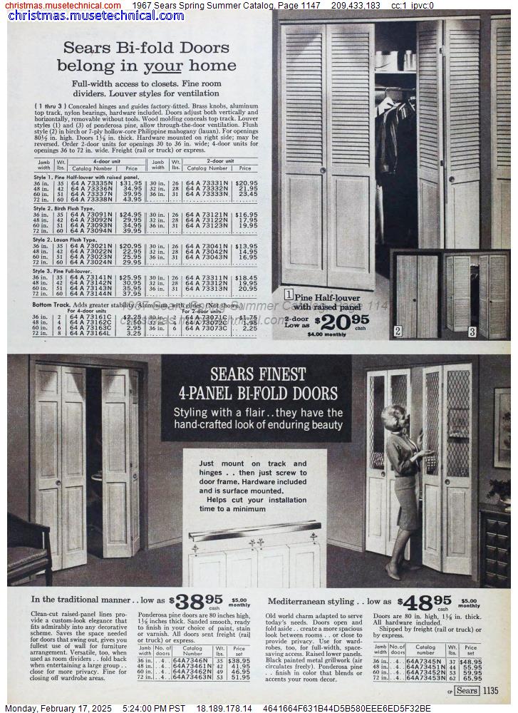 1967 Sears Spring Summer Catalog, Page 1147