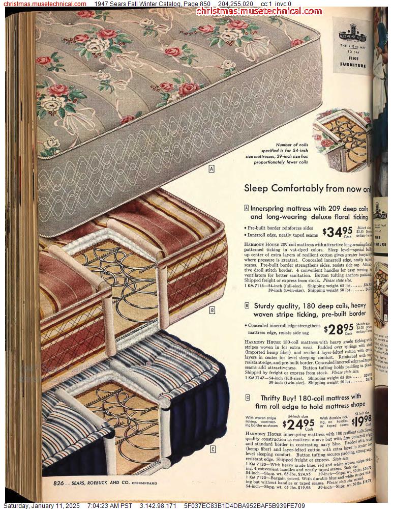 1947 Sears Fall Winter Catalog, Page 850