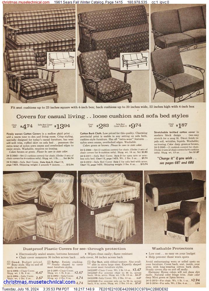 1961 Sears Fall Winter Catalog, Page 1415