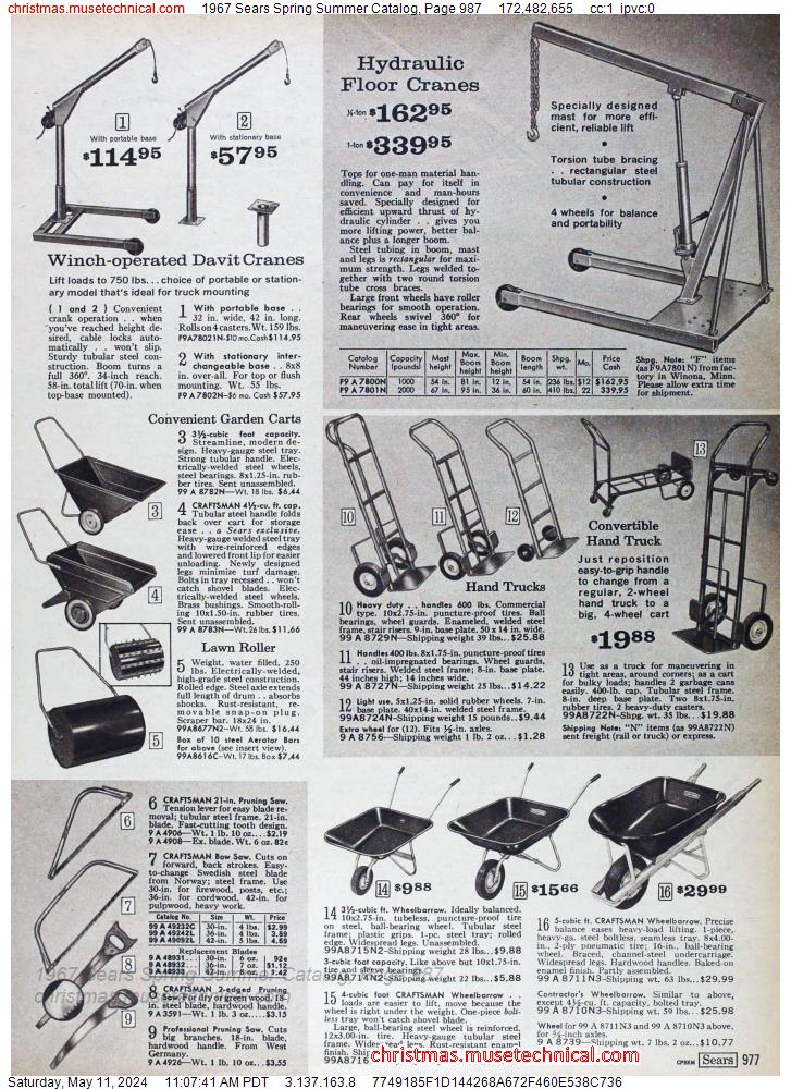 1967 Sears Spring Summer Catalog, Page 987