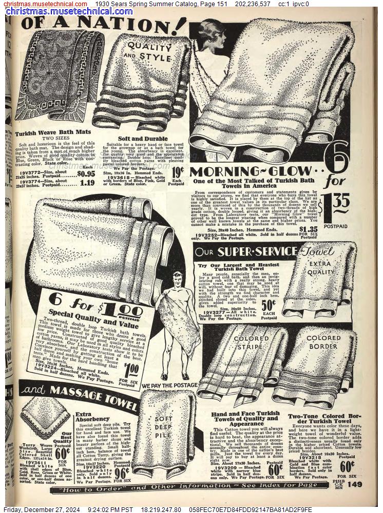 1930 Sears Spring Summer Catalog, Page 151