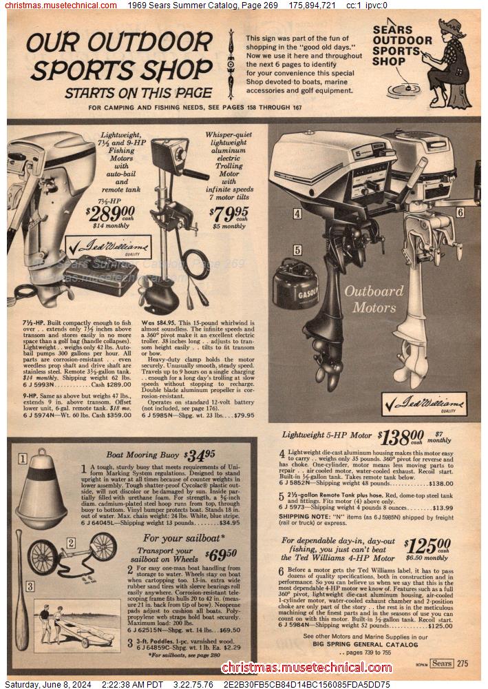 1969 Sears Summer Catalog, Page 269