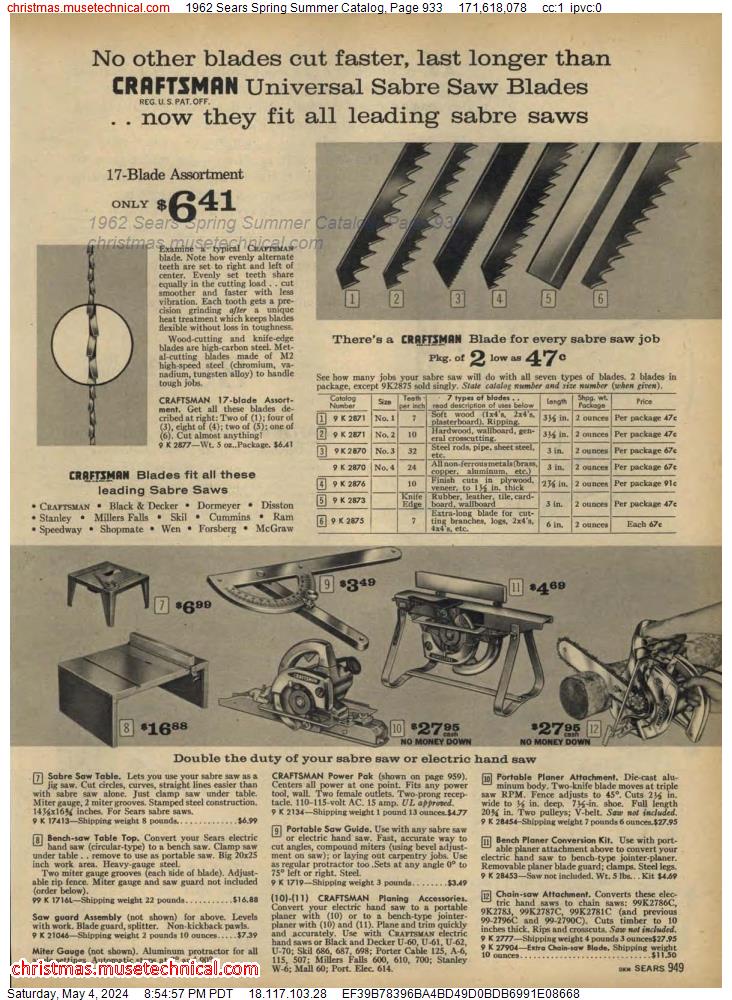 1962 Sears Spring Summer Catalog, Page 933
