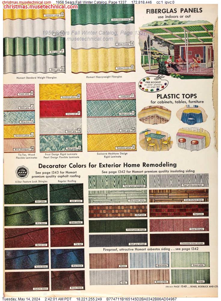 1956 Sears Fall Winter Catalog, Page 1337