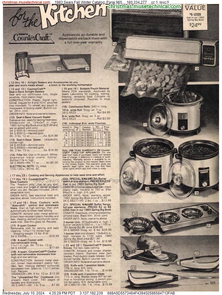 1983 Sears Fall Winter Catalog, Page 965