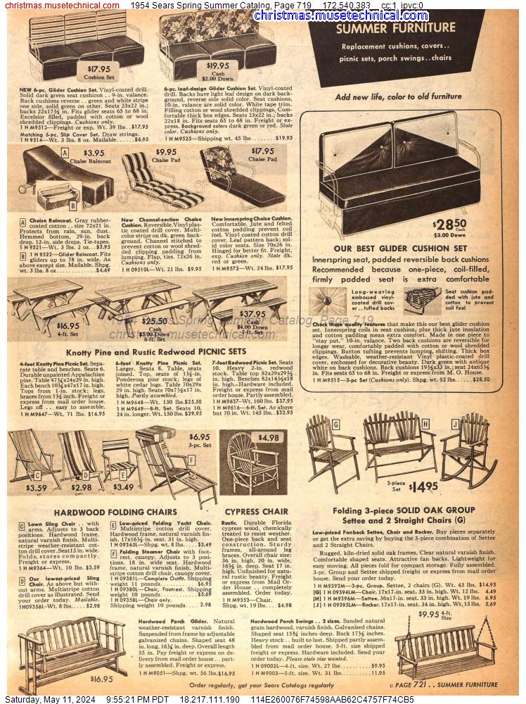 1954 Sears Spring Summer Catalog, Page 719