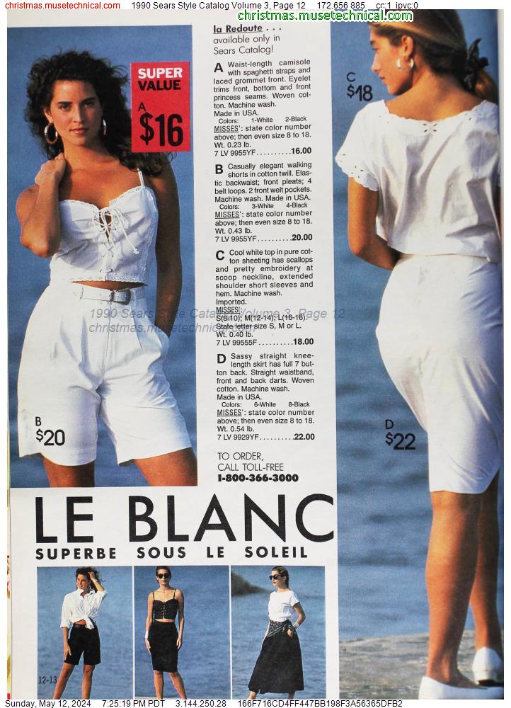 1990 Sears Style Catalog Volume 3, Page 12