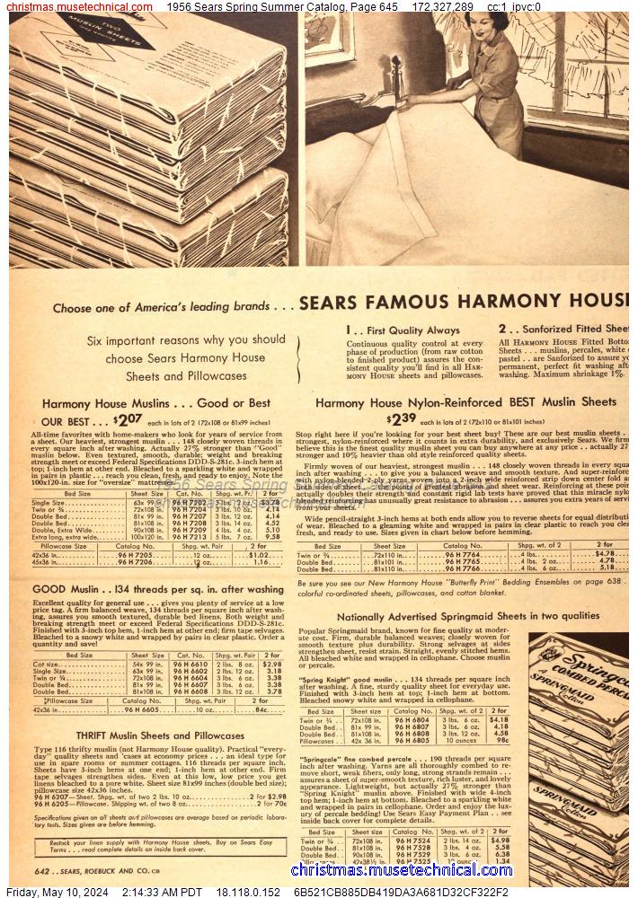 1956 Sears Spring Summer Catalog, Page 645