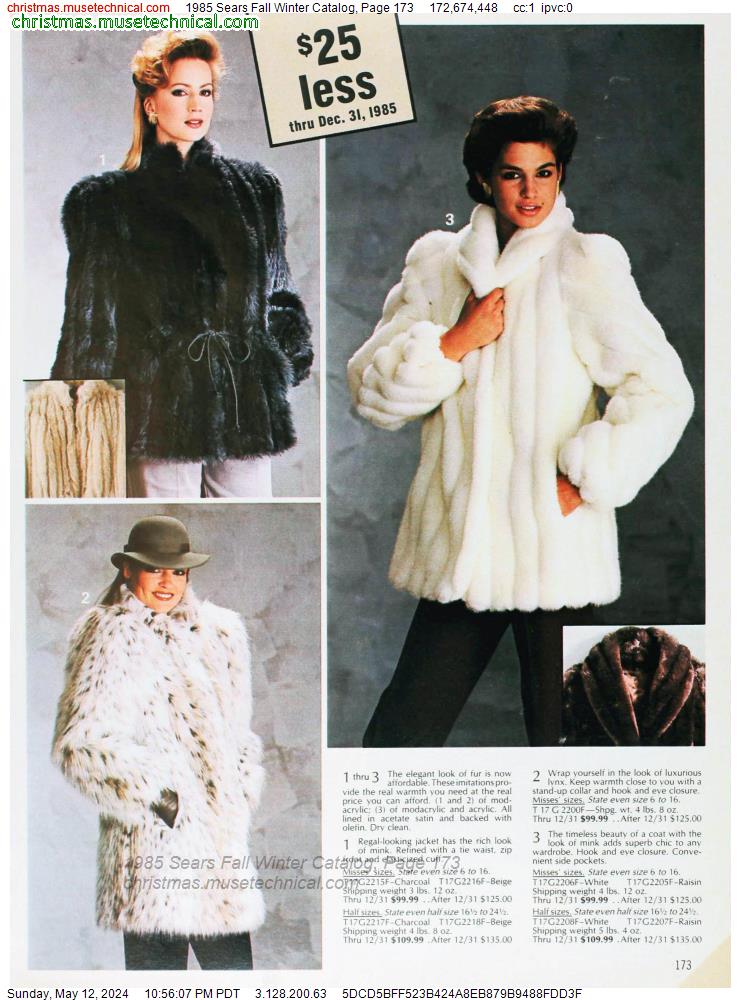 1985 Sears Fall Winter Catalog, Page 173
