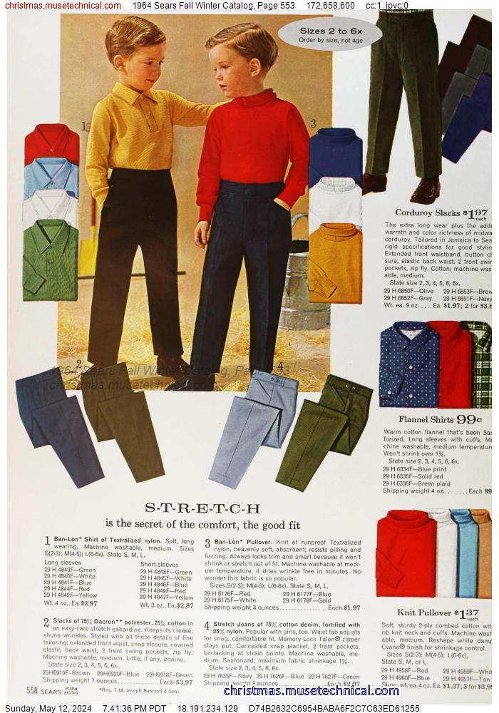 1964 Sears Fall Winter Catalog, Page 553