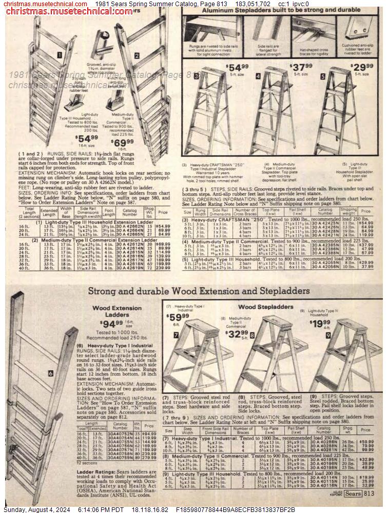 1981 Sears Spring Summer Catalog, Page 813