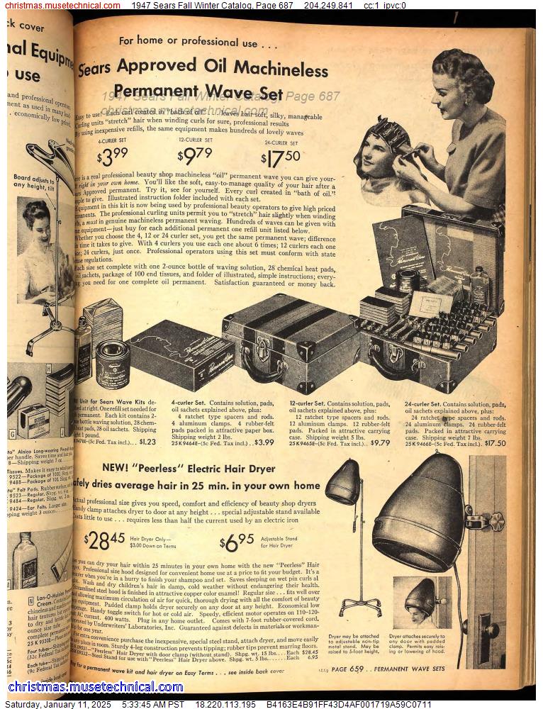 1947 Sears Fall Winter Catalog, Page 687