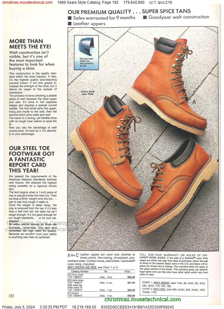 1989 Sears Style Catalog, Page 192