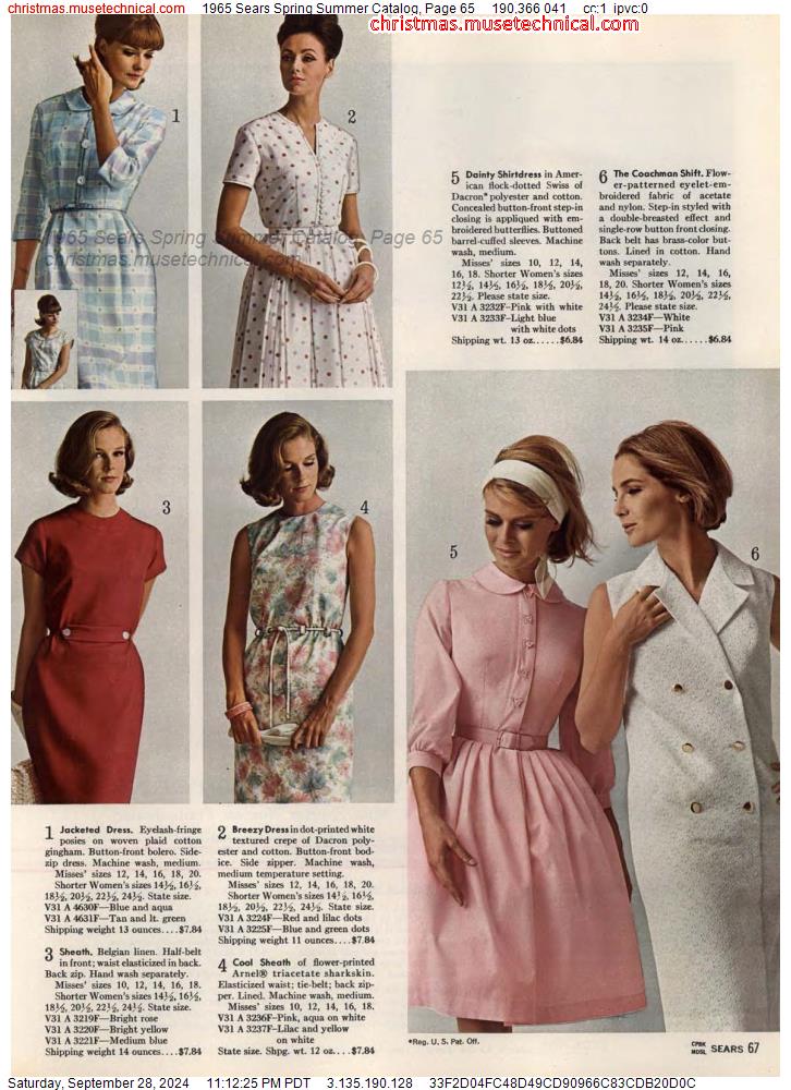 1965 Sears Spring Summer Catalog Page 65 Catalogs And Wishbooks