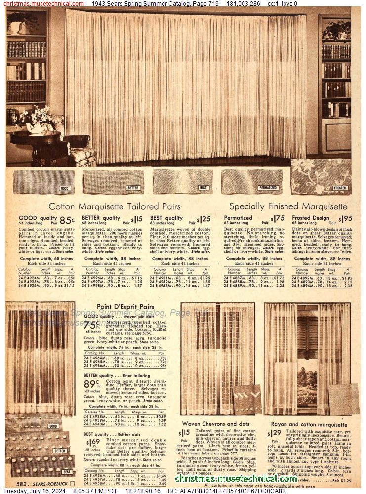 1943 Sears Spring Summer Catalog, Page 719
