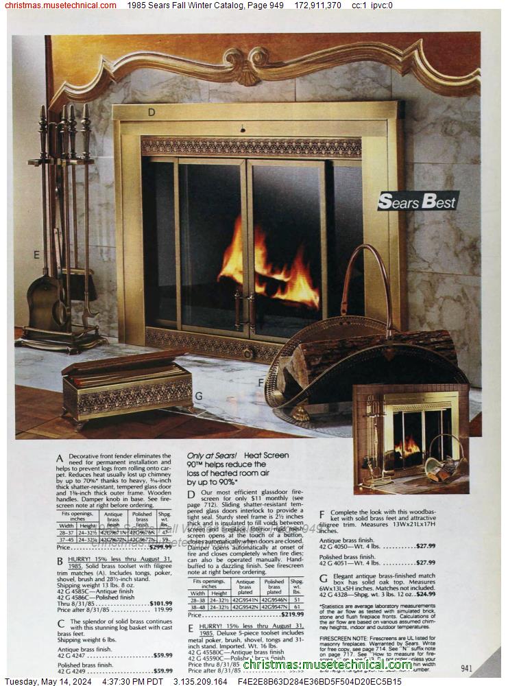 1985 Sears Fall Winter Catalog, Page 949
