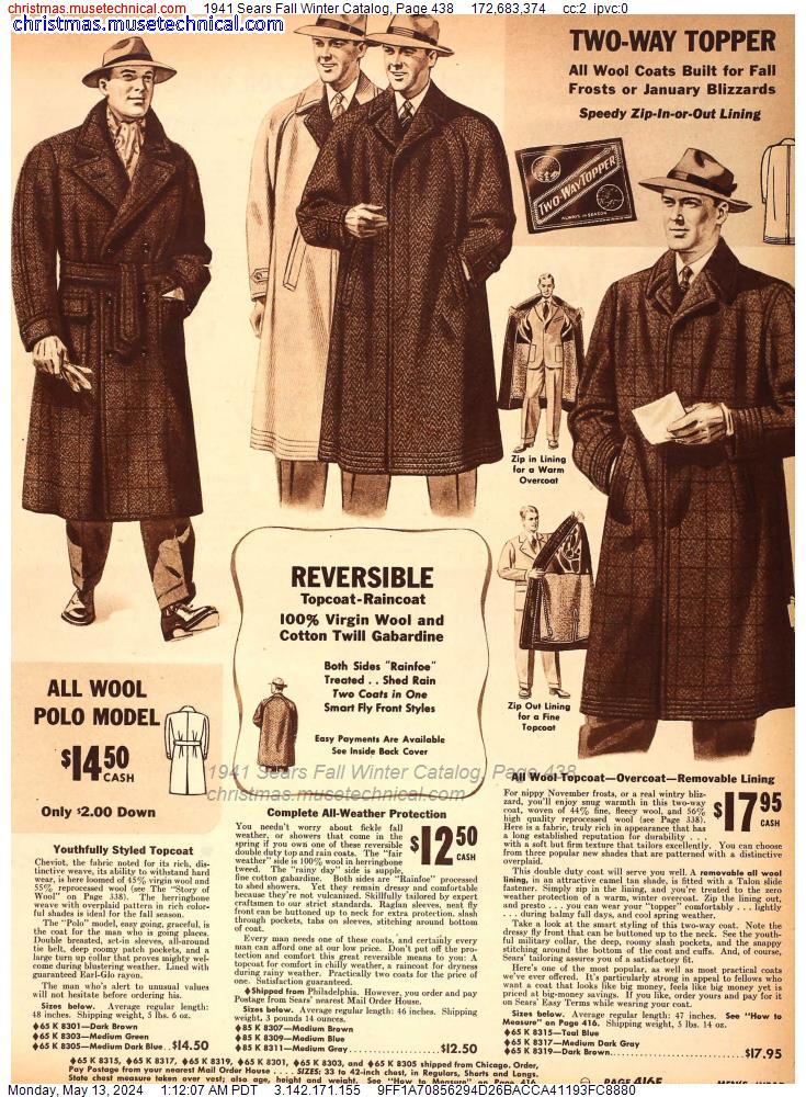 1941 Sears Fall Winter Catalog, Page 438
