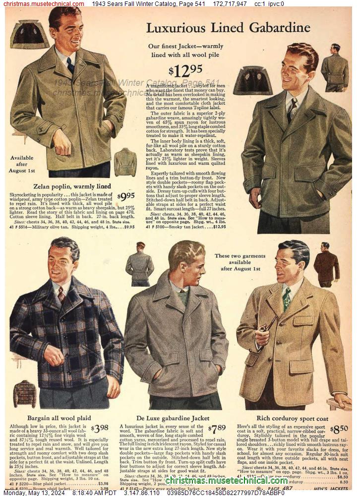 1943 Sears Fall Winter Catalog, Page 541