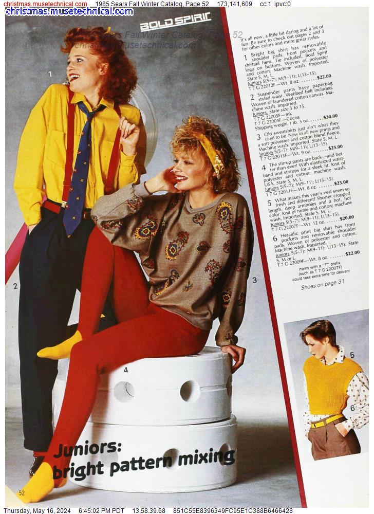 1985 Sears Fall Winter Catalog, Page 52