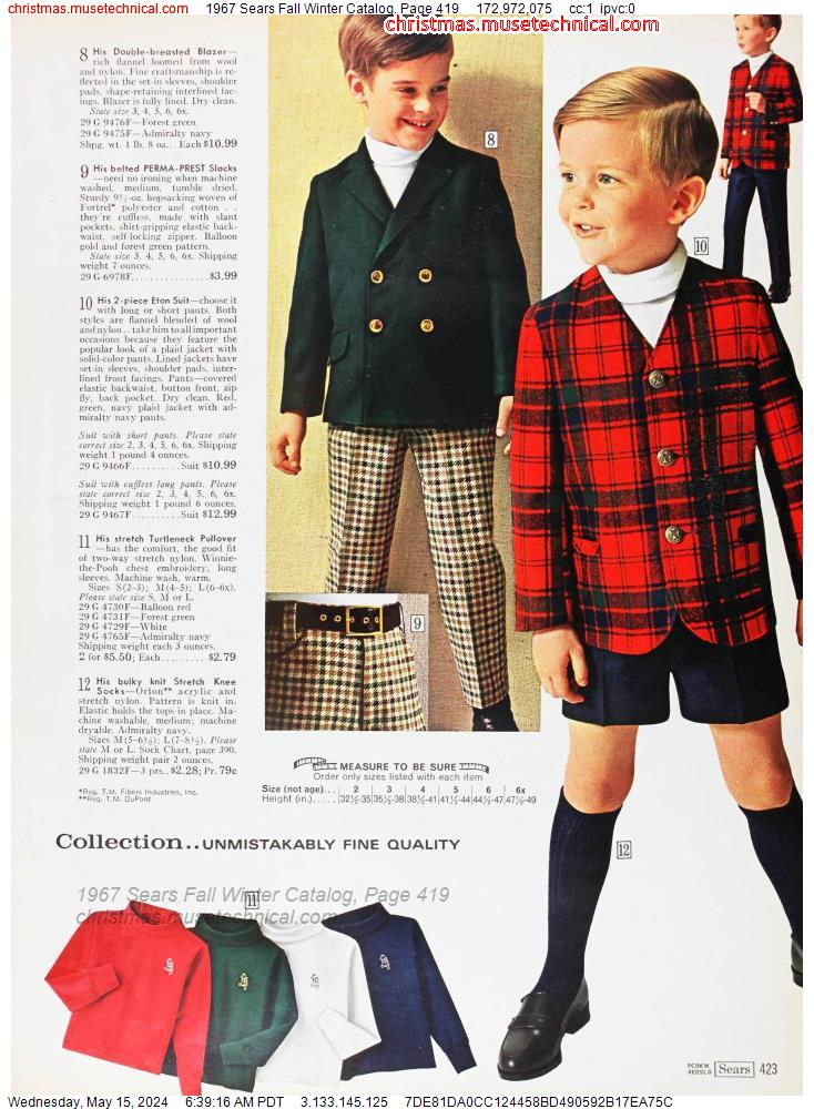 1967 Sears Fall Winter Catalog, Page 419