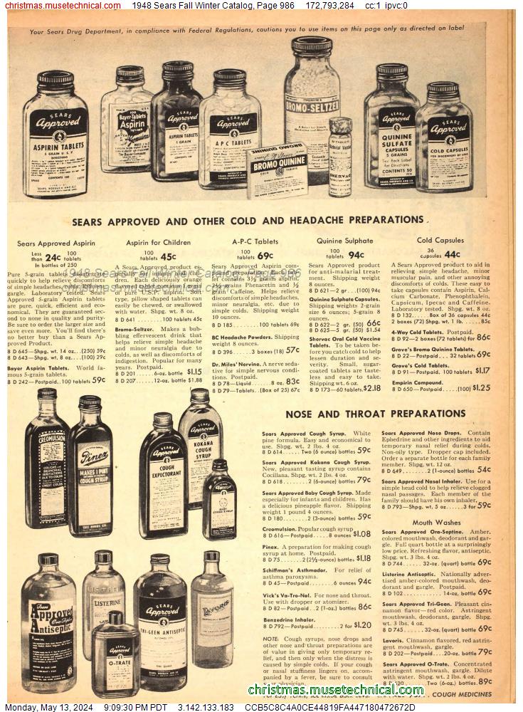 1948 Sears Fall Winter Catalog, Page 986