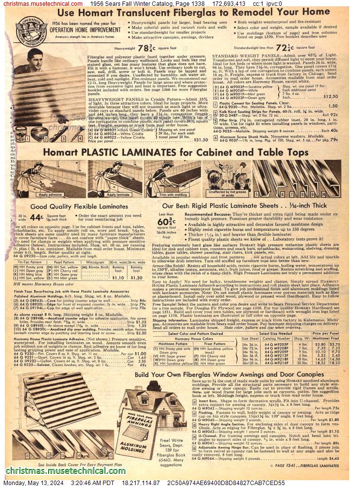 1956 Sears Fall Winter Catalog, Page 1338