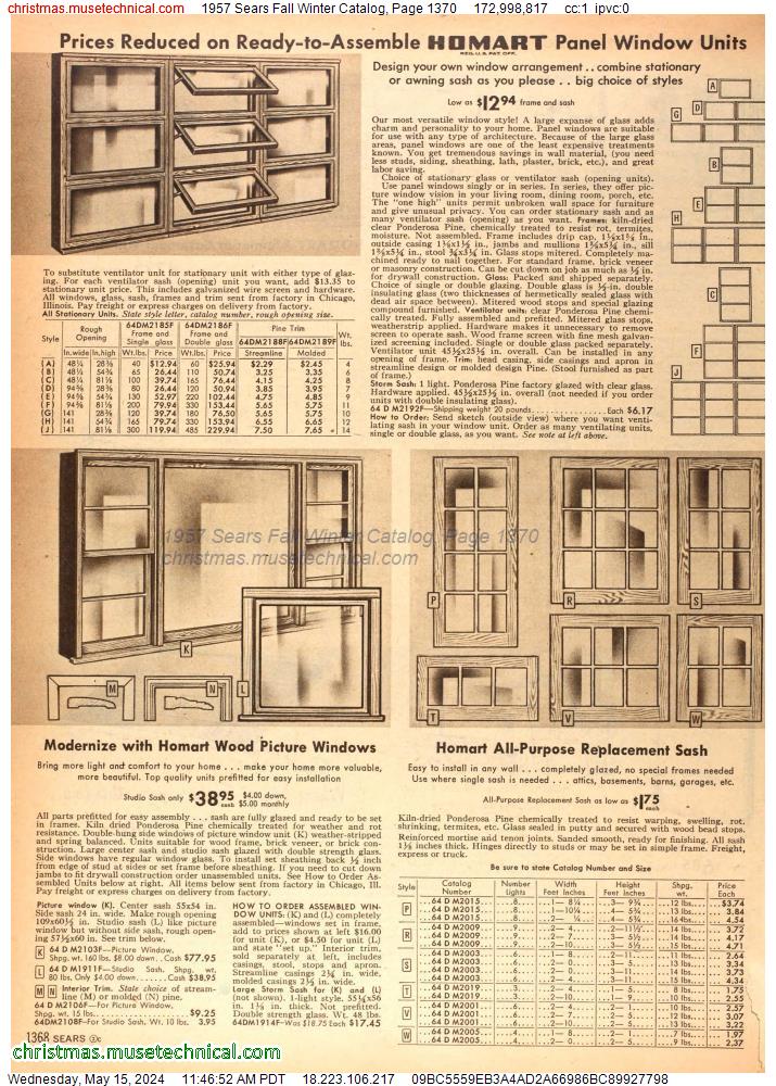 1957 Sears Fall Winter Catalog, Page 1370